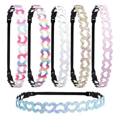 Headbands for Girls 6Pcs Sparkly Baby Headband Glitter Hairbands Colorful Mermaid Head Bands for Girls Teens Party Favors