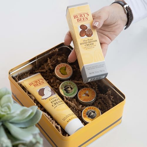 Burt's Bees Gifts Ideas - Classics Set, 6 Products in Giftable Tin ? Cuticle Cream, Hand Salve, Lip Balm, Res-Q Ointment, Hand Repair and Foot Cream