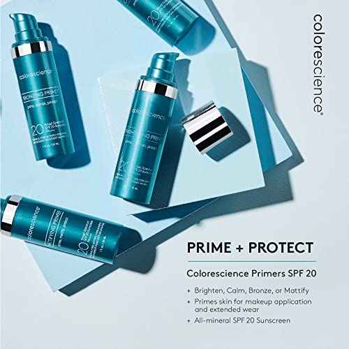 Colorescience Brightening Primer SPF 20, Water Resistant Mineral Sunscreen, Unscented, 1 Fl Oz (Pack of 1)