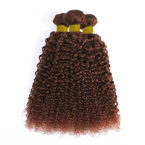 20 22 24 Inch Inch Human Hair Bundles Copper Red Brown 33 Color Jerry Curly Bundles Human Hair 12A Unprocessed Quick Weave for Black Women Soft Sewn In with Double Weft
