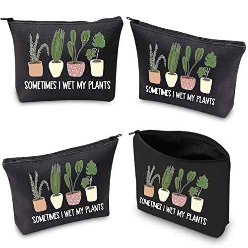 WCGXKO Plant Lover Gift Sometimes I Wet My Plants Funny Gardening Gift Zipper Pouch Cosmetics Bag for Plant Mom (WET MY PLANTS black)
