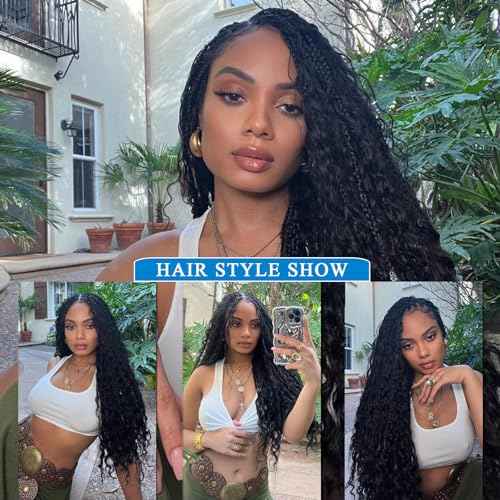 Human Braiding Hair 20 Inch Deep Water Wave Bulk Human Hair for Braiding 12A Brazilian Virgin Curly Hair for Boho Braids Wet and Wavy No Weft 2 Bundles 100g Hair Extensions