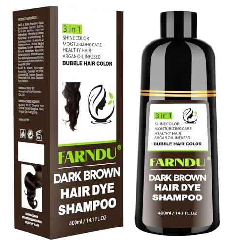 Dark Brown Hair Dye Shampoo 3 in 1 for Women Men Hair Color Shampoo Dye for Grey Hair Coverage Seimi Permanent Instant Champu Para Canas Mujer