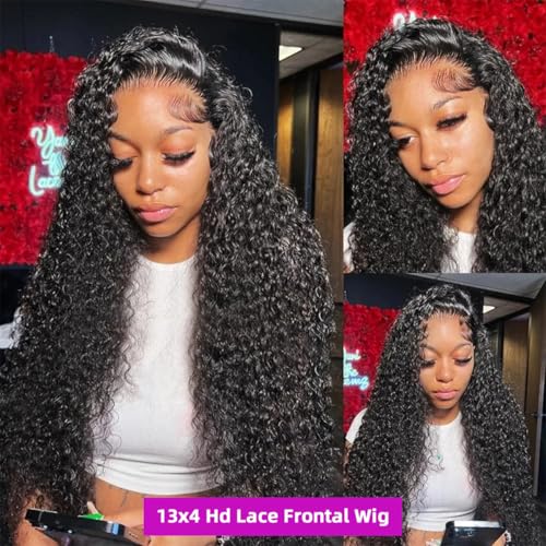 20 Inch Deep Wave Lace Front Wigs Human Hair Wig for Woman 13x4 Hd Deep Curly Lace Frontal Wig Pre Plucked With Baby Hair