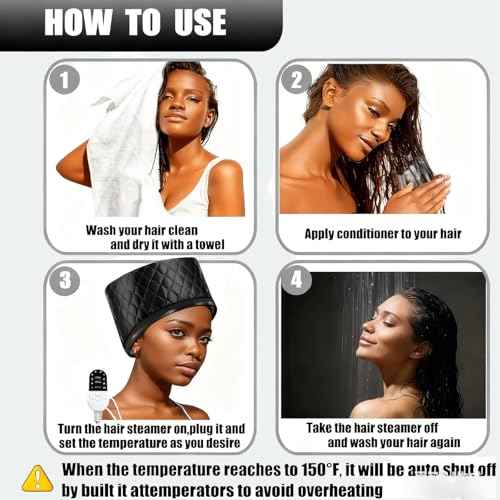 Home Use Hair Steamer for Natural Hair - 10-Speed Temperature Adjustment, Fast Heating, Deeply Nourishes Hair Strands
