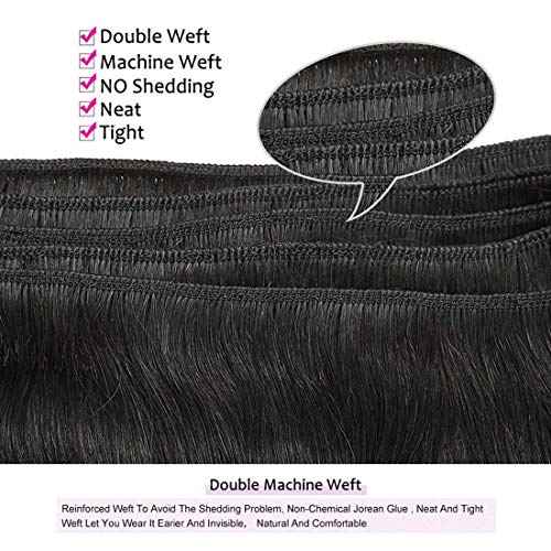 Liang Dian 14 Inch Straight Human Hair 4 Bundles Natural Color 12A Brazilian Virgin Hair 100% Unprocessed Straight Human Hair Bundles(14" 14" 14" 14")