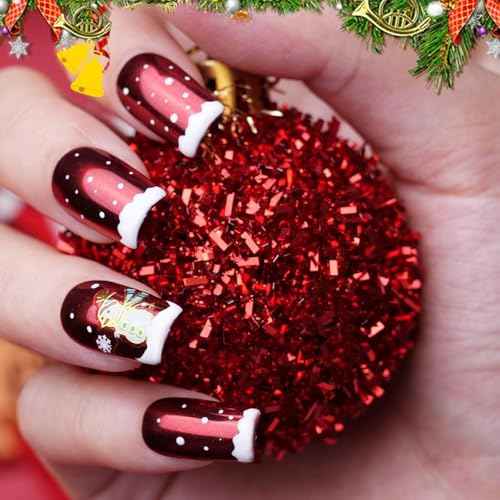 Pretty Diva Red Chrome Nail Powder, Red Nails Chrome Powder Metalic Chrome Nail Powder Mirror Effect Chrome Powder Pigments for Nails - Decoration for DIY Nail Art, Craft