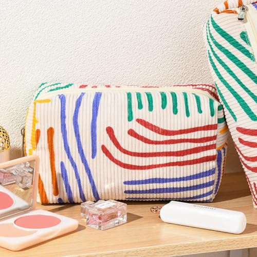 Makeup Bag Preppy Cosmetic Bag Bulk Makeup Pouch Personalize Travel Toiletry Bag Organizer Cute DIY Makeup Brushes Storage Bag for Women
