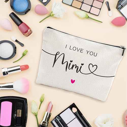 NYCTUG Cosmetic Bags For Women, I Love You Mimi, Travel Toiletry Pouch, Small Storage Bag, Gifts For Cat Lovers, Thanksgiving Christmas£¬Women Accessories-A04