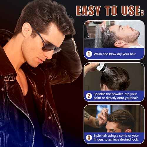 Hair Styling Powder for Men - Texture Powder - Easy to Apply - Natural Matte Hairstyle - Texturizing and Volumizing - 2 Pc Set, 10g