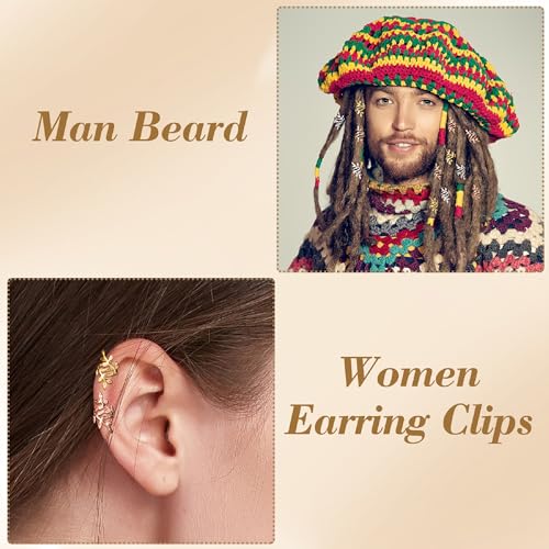 150pcs Leaf Hair Jewelry for Dreadlock, Non-Faded Metal Braid Hair Beads, Locs Hair Cuff Clip Ring Charm Accessories for Earring Necklace DIY Craft-Gold & Silver & Rose Gold