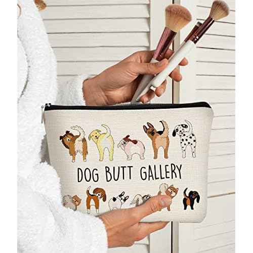 Dog Butt Gallery Makeup Bag,Cute Dog Puppy Funny Cosmetic Bag Best Gift Idea for Dog Lovers Teen Girls Women,Dog Owners Gifts,Birthday Christmas Valentine's Day Gift Makeup Bag