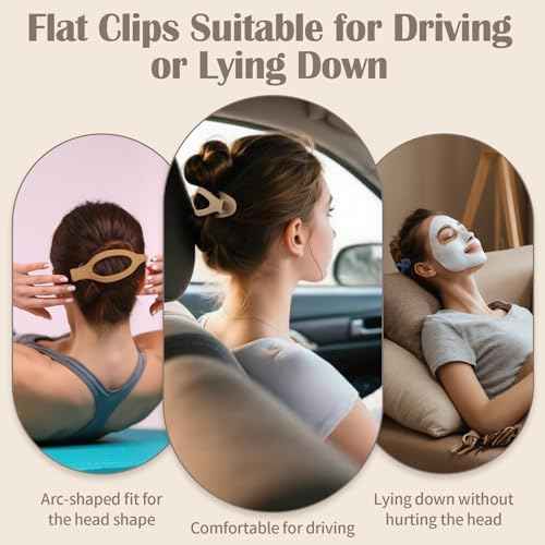 9 Pack Flat Hair Clips for Women, Matte Claw Clips for Thick & Thin Hair (Multicolor)