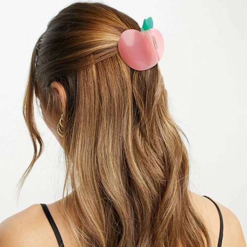 Peach Hair Clips, Cute Fruit Hair Claw Clip for Women Girls, Acetate Hair Accessories Gift