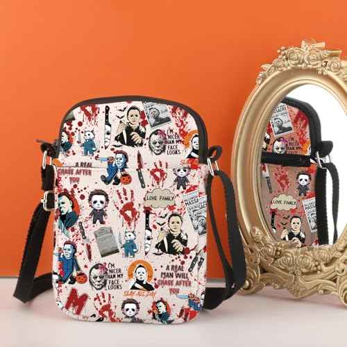 TSOTMO Horror Movie Horror Characters A Real Man Will Chase After You Makeup Bag Funny Halloween Scary Halloween Movie Gift (A Real Man CR)