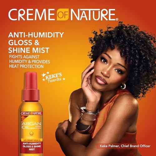 Creme Of Nature, Argan Oil Anti Humidity Gloss & Shine Mist, Argan Oil Of Morocco, Provides Heat Protection, 4 Fl Oz