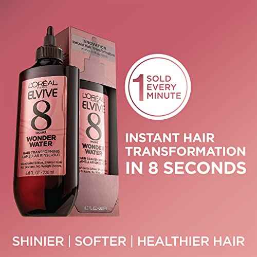 L¡¯Oreal Paris Elvive 8 Second Wonder Water Lamellar, Rinse out Moisturizing Hair Treatment for Silky, Shiny Looking Hair, 6.8 FL; Oz