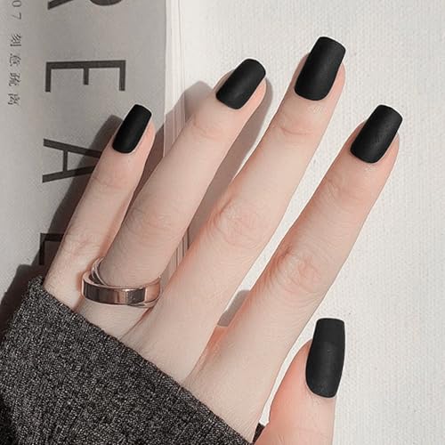 Matte Black Nail Polish - Fast Dry, Dark Shade, Matte Top Coat, 12ML