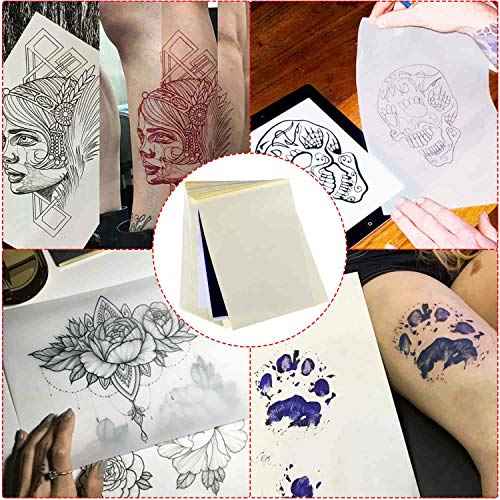 Tattoo Transfer Paper, Cridoz 100 Sheets Tattoo Stencil Transfer Paper for Tattooing Blue