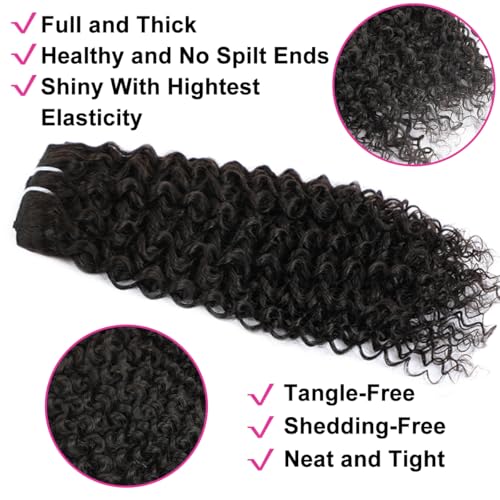 3C 4A Curly Clip In Hair Extension Real Human Hair 24 Inch Kinky Curly Clip in Hair Extensions Real Human Hair Brazilian Remy Human Hair Extensions Double Weft 8Pcs 110g Natural Black