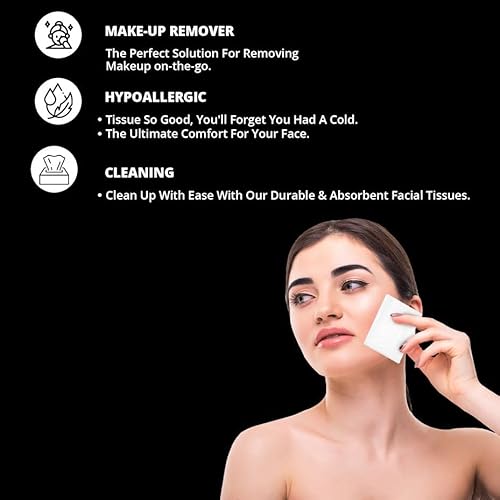 WBM Care Super Soft 2-Ply Facial Tissues with Lavender Fragrance, 10000 Total (Pack of 50) 200 Sheets per Box | 100% Natural Wood Pulp