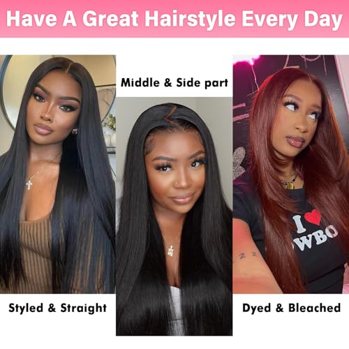 WOWANGEL 5x5 0.095mm Ultra-Thin Skinlike Real HD Lace Frontal & Closure,Body Wave Natural Hairstyles,Pre-Plucked Invisible Hairline,Unprocessed Virgin Human Hair,Invisible Knots HD Lace,14inch