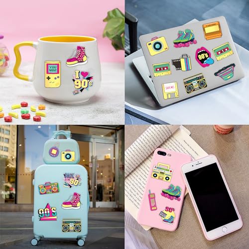 90s 80s Glitter Temporary Tattoos Themed 40PCS Birthday Party Decorations Favors Supplies Decor Retro Skate Tattoo Stickers Gifts for Kids Children Girl Boys Adults School Rewards Home Activity Prizes