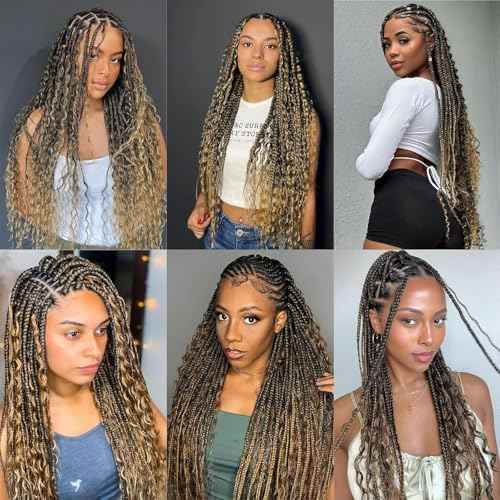 Human Braiding Hair for Boho Braids 4/27 Highlight Ombre Deep Wave Bulk Human Hair 110g 16 Inch Curly Wave Human Hair Extensions No Weft 2 Bundles/Pack