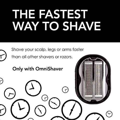Premium Omnishaver Kit - The Fastest Way to Shave Head, Legs, Arms, Body | An Alternative to Disposable Shaving Razors Self Cleans & Strops During Use with Shave Butter & Replacement Cartridge - White