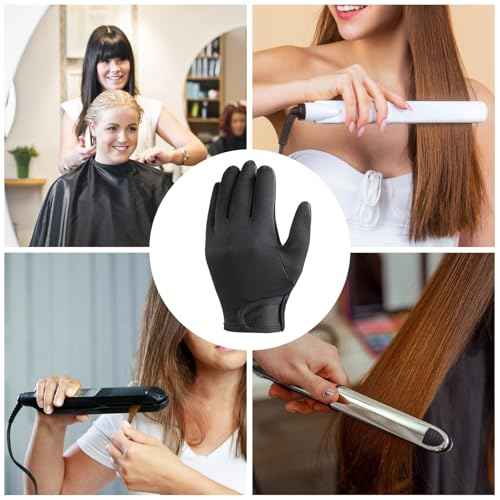 Heat Resistant Gloves for Hair Styling - Reusable HairDye Heat Protector Gloves Professional Hand Mitt | Non-Slip Thick Glove
