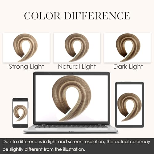Tape in Hair Extensions Human Hair, 20pcs 50g 18 Inch Tape in Hair Extensions, Balayage Walnut Brown To Ash Brown Mix Light Blonde,Invisible Remy Silky Straight Real Natural Thick Human Hair