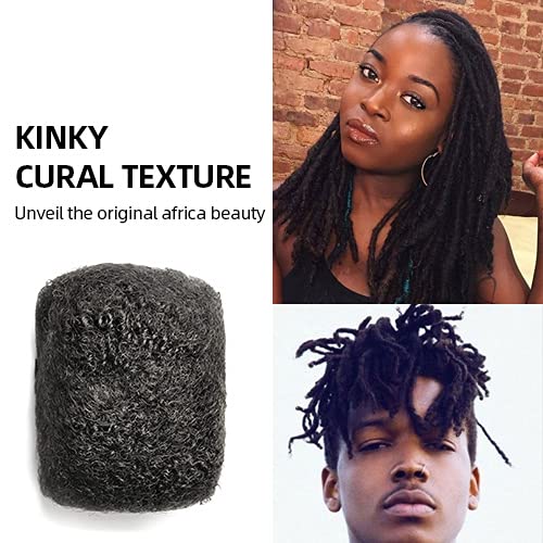 Tight Afro Kinky Bulk 100% Human Hair for Dreadlock Extensions, Locs Repair, Twists and Braids - 3 Bundles/Package (16 Inch, Natural Black)