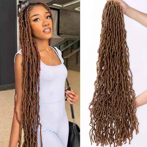Soft Locs 24 Inch 7 Packs Crochet Hair Faux Locs Pre-looped Super Lightweight Goddess Locs Synthetic Crochet Hair Braids For Black Women (30#, 24Inch£¨Pack of 7£©)