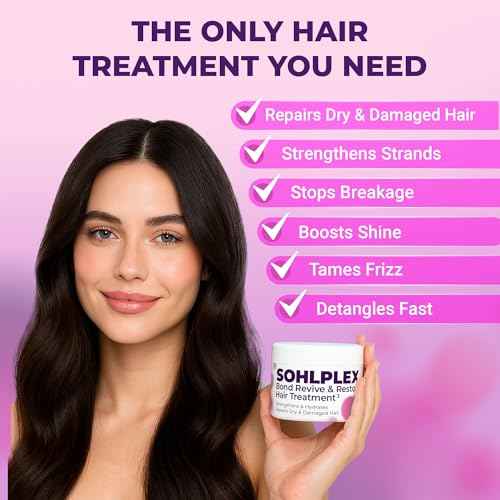 SOHLPLEX Bond Revive & Restore Treatment for Dry Damaged Hair, Deep Conditioning Mask for Frizzy & Damaged Strands. Moisturizes & Strengthens. Vitamins B3, B5, B7, C & E.Vegan & Cruelty-Free-6.76 FlOz