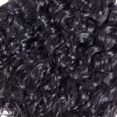 UMEGOOD Wet And Wavy Human Hair 2 Bundle 18 Inches 100% Unprocessed Brazilian Virgin Water Wave Bundles Water Wave Hair Natural Black Color Can Be Dyed Tight And Neat
