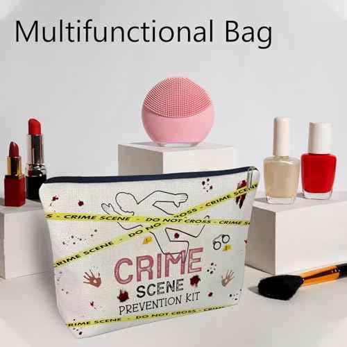 TV Show Makeup Bag Crime Show Inspired Gift Merchandise Zipper Cosmetic Bag Funny Period Travel Pouch for Women Girls Graduation Friendship Birthday Christmas Gifts