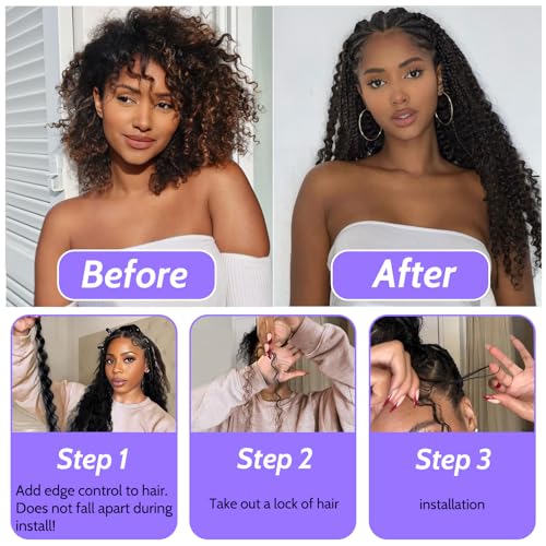 Human Braiding Hair for Boho Braids Human Hair 110g 24 Inch Curly Boho Hair for Braiding Knotless 12A Deep Wave Bohemian 3 Bundles/Pack Caramel Honey Blonde
