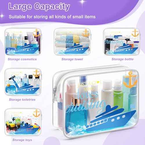 Sazuwu Cruise Gifts for Her Clear Makeup Bags with Zipper Cruise Ship Gifts Ideas Cruise Vacation Gifts Cruising Retirement Gifts Cosmetic Bag Birthday Christmas Gifts Cruise Theme Party Decorations