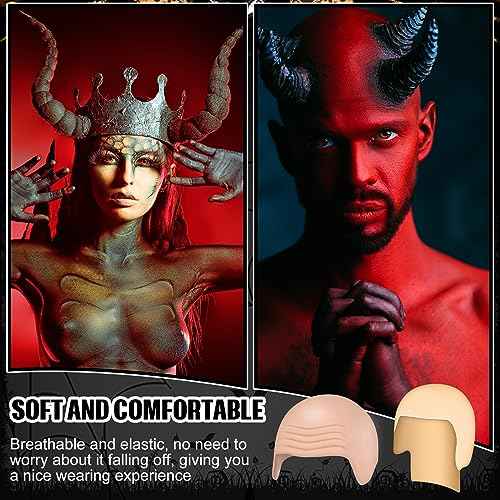 WILLBOND 4 Pcs Halloween Bald Caps Makeup Latex Bald Caps Head Wig hat Costume Accessories for Adults