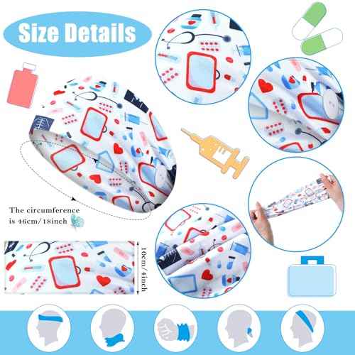 Tigeen 30 Pcs Nursing Headbands for Women Cna Accessories Non Slip Nurses Hair Bands with Buttons Doctor Sweatband Mask for Nurses Christmas Gifts Elastic Ear Protection Appreciation Medical