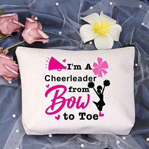 LEVLO Funny Cheerleader Gifts I'm A Cheerleader from Bow to Toe Makeup Bags Cheer Team Gift (I'm A Cheerleader)