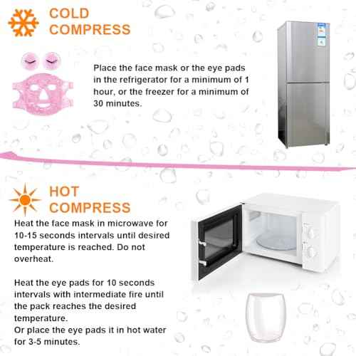 Cold Face Eye Masks Ice Face Mask Hot Cold Compress For Dark Circles, Puffiness, Migraines, Headache, Stress, Redness, Cooling Face Masks For Women Man, Skin Care