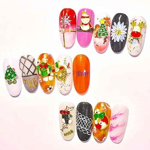 SILPECWEE 40pcs 20 Style Christmas Nail Charms Nail Jewels 3d Nail Art Charms For Holiday Nail Rhinestone Nail Studs Nail Art Decoration Kit