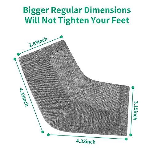 Cracked Heel Treatment Repair Socks - Ohtomber 5 Pairs Silicone Gel Foot Care Softener Toeless Pedicure Moisturizing Dry Feet Socks for Dry Cracked Heels
