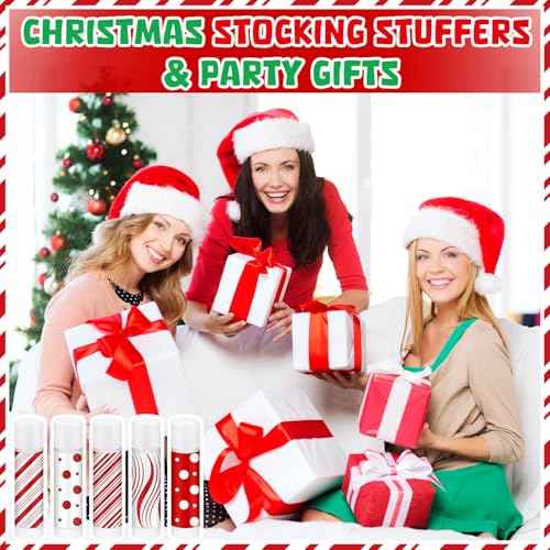 150 Pcs Christmas Candy Flavor Lip Balms Bulk Holiday Peppermint Candy Flavor Lip Balms Christmas Party Gifts Stocking Stuffers Bulk Thank You Gifts for Employee Staff Coworkers Teacher