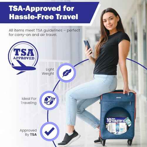 Trektote Travel Toiletry Kit For Men And Women ? 10 Piece Set of Travel Size Toiletries, TSA Compliant, Includes Body Wash, Deodorant, Shaving Cream And Razor, Oral Care, Reusable Toiletry Bag & More