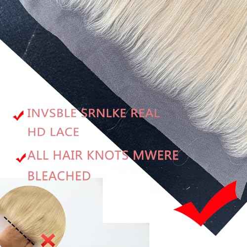 613 Frontal Closure Blonde Lace Body Wave 613 Frontal Only 180% Density 12A Brazilian Virgin Remy Hair Free Part Ear To Ear Hd Transparent 613 Lace Closure 18 Inch