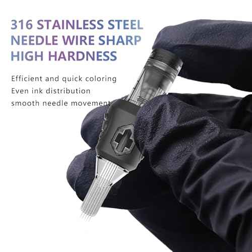 Tattoo Cartridge Needles,20PCS Disposable Tattoo Needle Cartridge Round Liner with Safety Membrane for Tattoo Gun Tattoo Supplies (20pcs 1207RL)