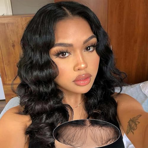 Lace Front Wigs Human Hair Loose Body 13x5x1 Lace Frontal Wigs for Women 18inch 150% Density Glueless Brazilian Body Wave Real Human Hair Wig with Baby Hair Pre Plucked