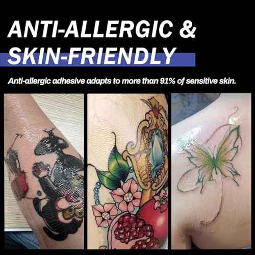 Tattoo Aftercare Bandage (6'' x 2.2yd with Sliding Knife) - Second Skin Tattoo Cover up Tape - Adhesive Tattoo Wraps Bandages - Tattoo Healing Wrap - Tattoo Protection Breathable Waterproof
